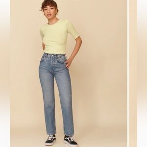 Reformation Janine Knit Top Limon - Size S